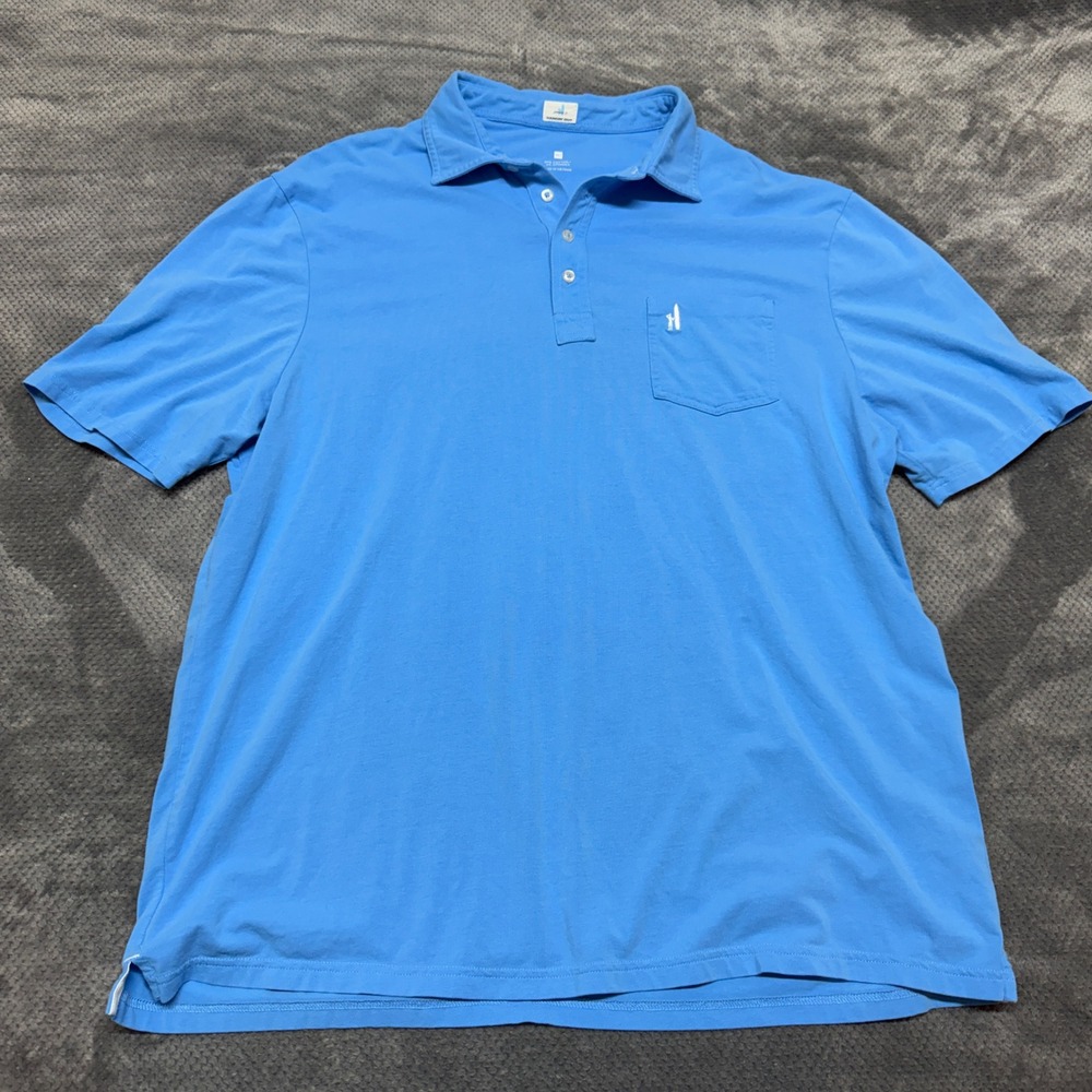 Johnnie-O Mens 1XLT Capri Blue Hangin Out Polo Shirt Big & Tall JMPO3000BT